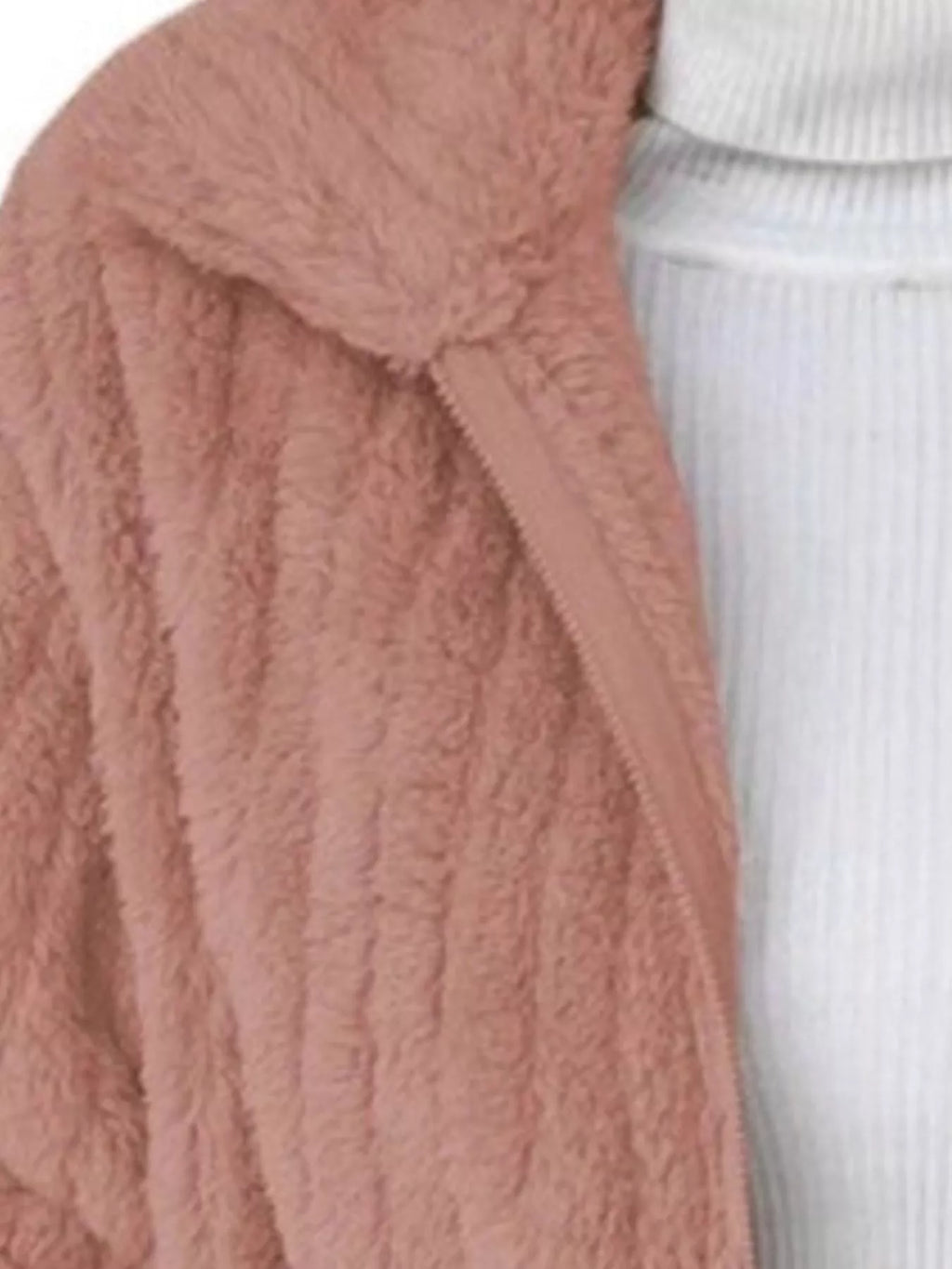 Full Size Faux Fur Zip-up Outerwear Plus (8)