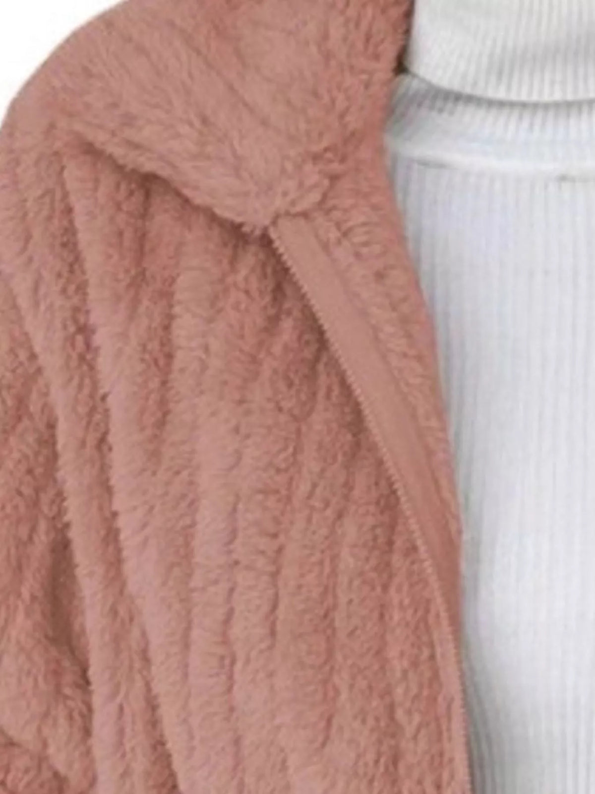 Full Size Faux Fur Zip-up Outerwear Plus (8)
