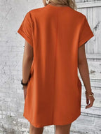 Pocketed Round Neck Short Sleeve Dress (21)