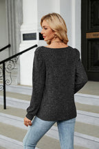 Ribbed Square Neck Long Sleeve T-shirt (15)