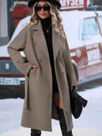 Double-breasted Lapel Collar Overcoat (11)