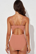 Tied Cutout Plunge One-piece Swimsuit (9)