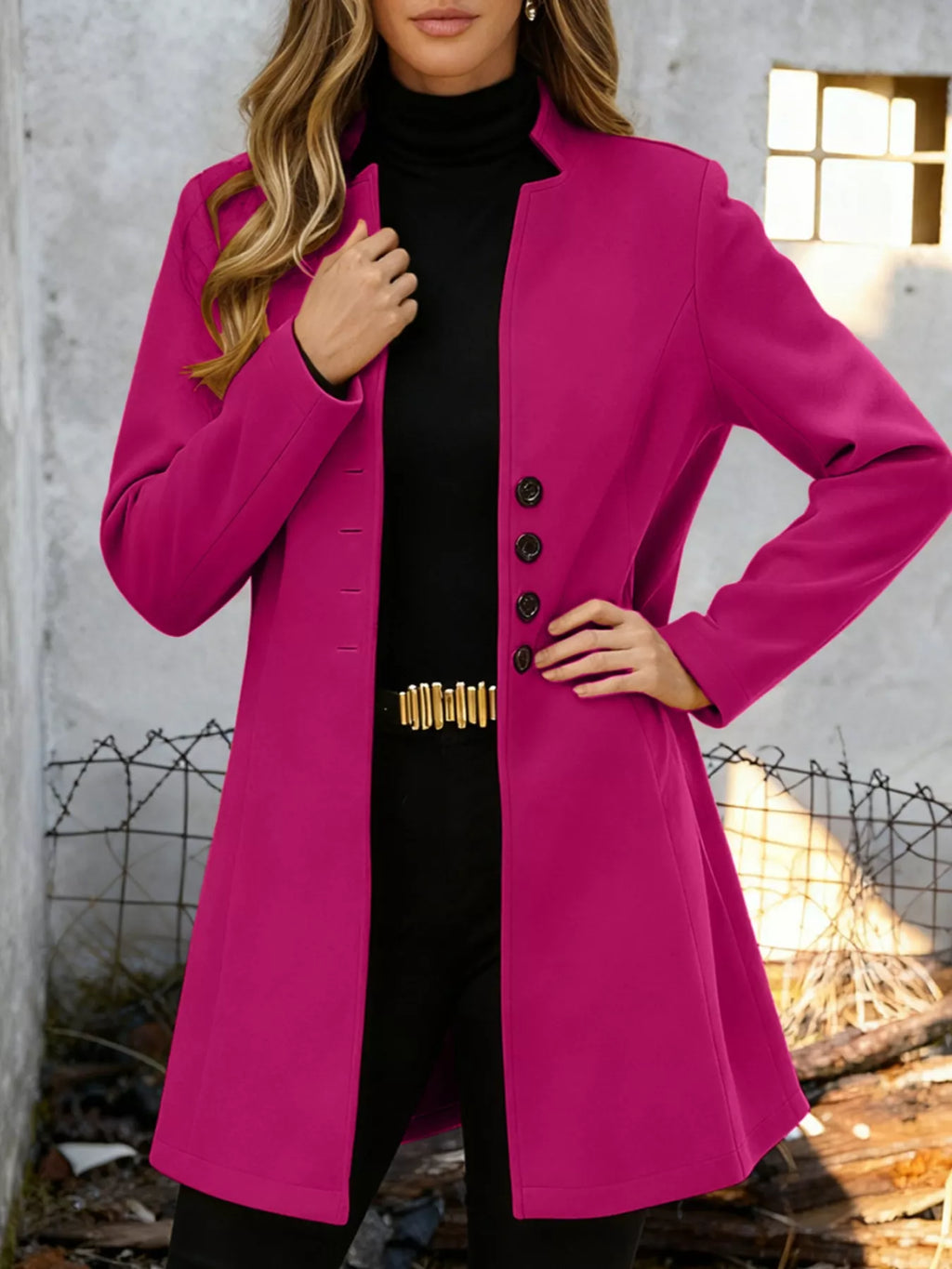 Button-down Longline Outerwear