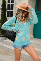 Daisy Pattern Button Front Cardigan (11)