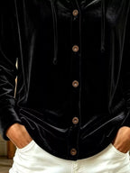 Full Size Velvet Button-down Hooded Top Plus (6)