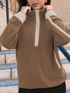 Half Zip Dropped Shoulder Sweatshirt (13)