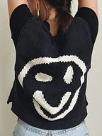 Smiley Round Neck Sweater Vest (12)
