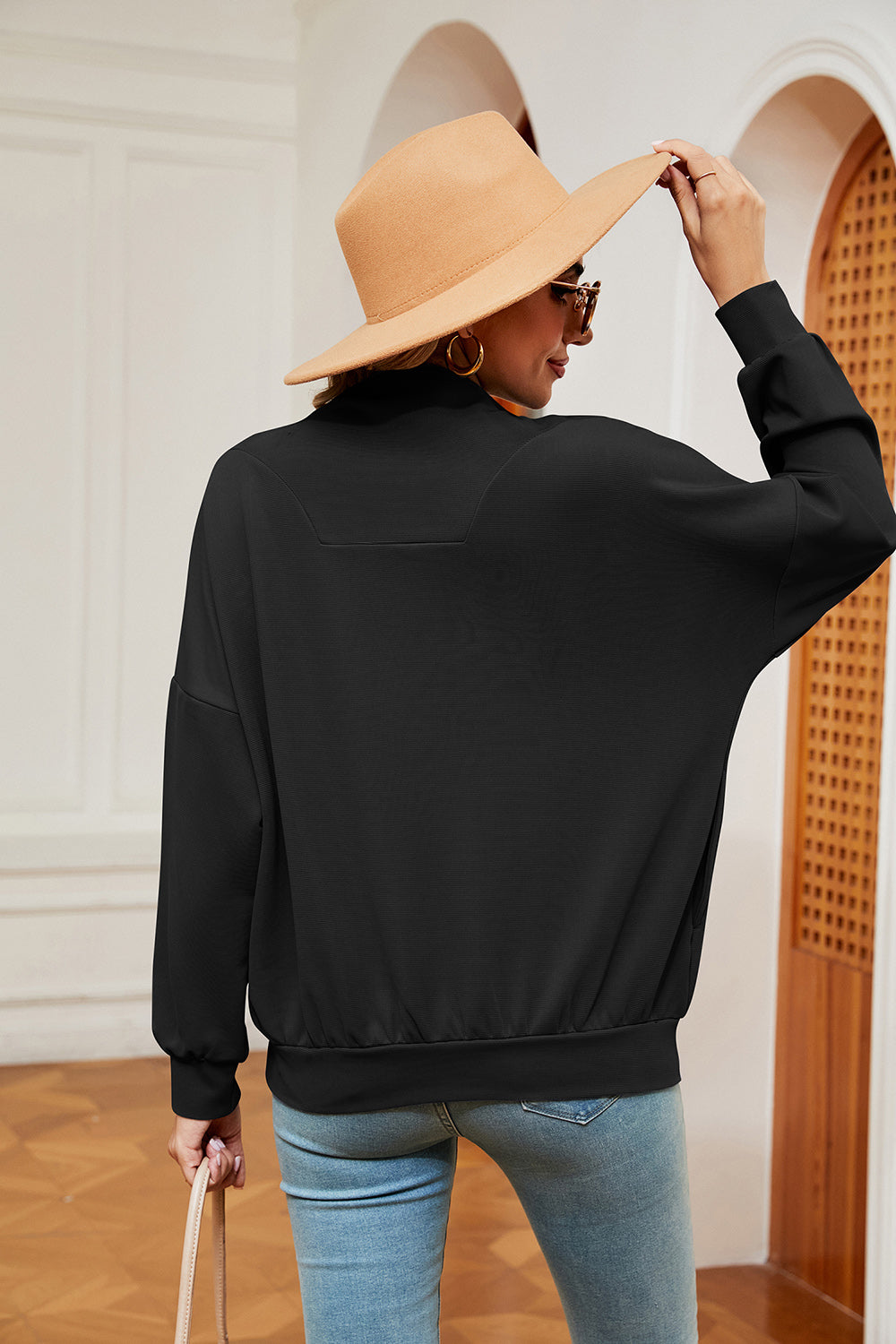 Half-zip Dropped Shoulder Sweatshirt (16)