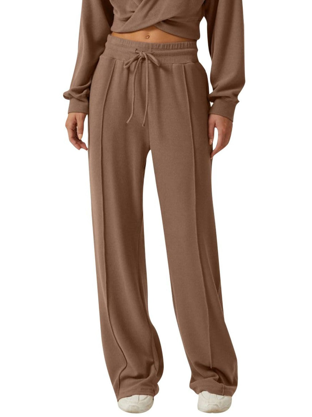 Twist-front Long Sleeve Top Pants Set (3)