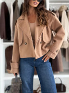 Double-breasted Cropped Outerwear (4)