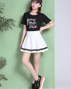 Skirt A-line Half-length Pleated High Waist Anti-light photo 3