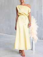 One-shoulder Tied Midi Dress (24)