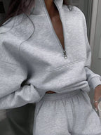 Half Zip Sweatshirt Pants Set (4)