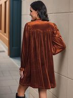 Ruched Surplice Long Sleeve Mini Dress (14)