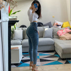 Cross Lace-up Waist-controlled Jeans on Both Sides photo 2