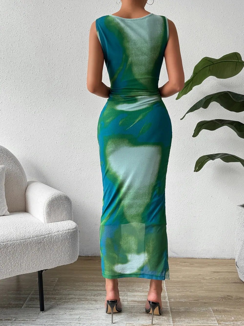 Slit Round Neck Midi Tank Dress (13)