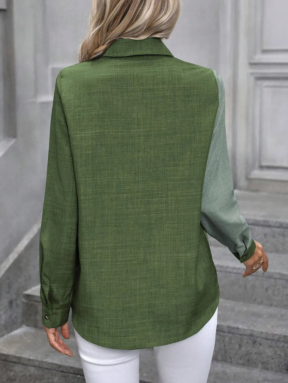 Contrast Collared Neck Long Sleeve Shirt (8)