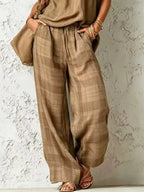 Plaid Wide-leg Two-piece Set (7)