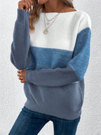 Block Drop Shoulder Long Sleeve Sweater (19)