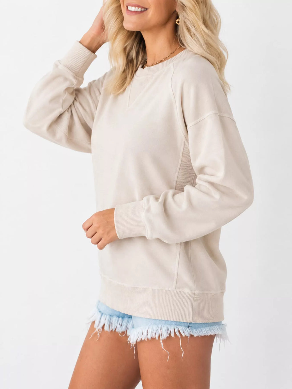 Crew Neck Raglan Sleeve Sweatshirt (20)