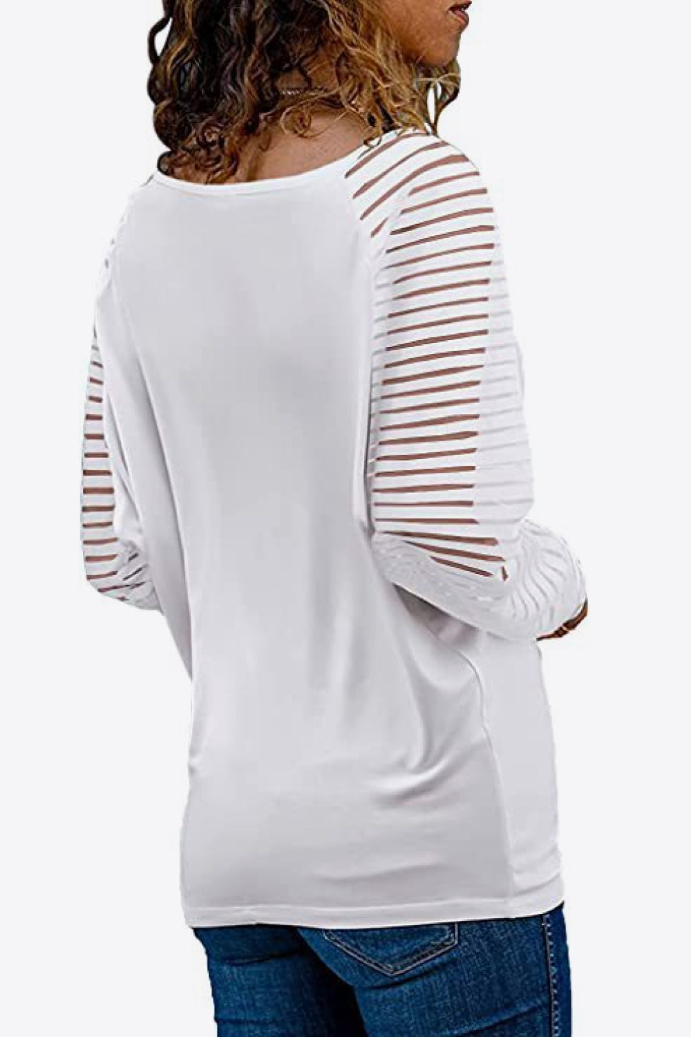 V-neck Long Raglan Sleeve Top (2)