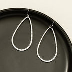 Metal Water Drop Hollow Stud Earrings Simple Pattern photo 8