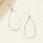 Metal Water Drop Hollow Stud Earrings Simple Pattern photo 2