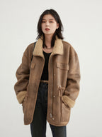 Motorcycle Clothing Suede Lamb Wool Reverse Coat photo 12