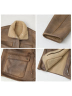 Motorcycle Clothing Suede Lamb Wool Reverse Coat photo 4