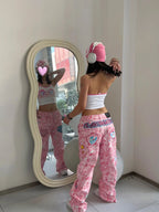 Retro Camouflage Printed Wide-leg Jeans photo 5