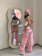 Retro Camouflage Printed Wide-leg Jeans photo 7