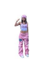Retro Camouflage Printed Wide-leg Jeans photo 8