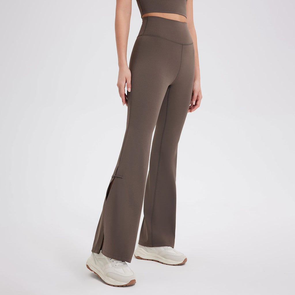 Peach High Waist Hip Lift Bell-bottom Pants Sports photo 3