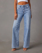 Casual Patchwork Wide Leg Jeans photo 7