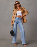 Casual Patchwork Wide Leg Jeans photo 10