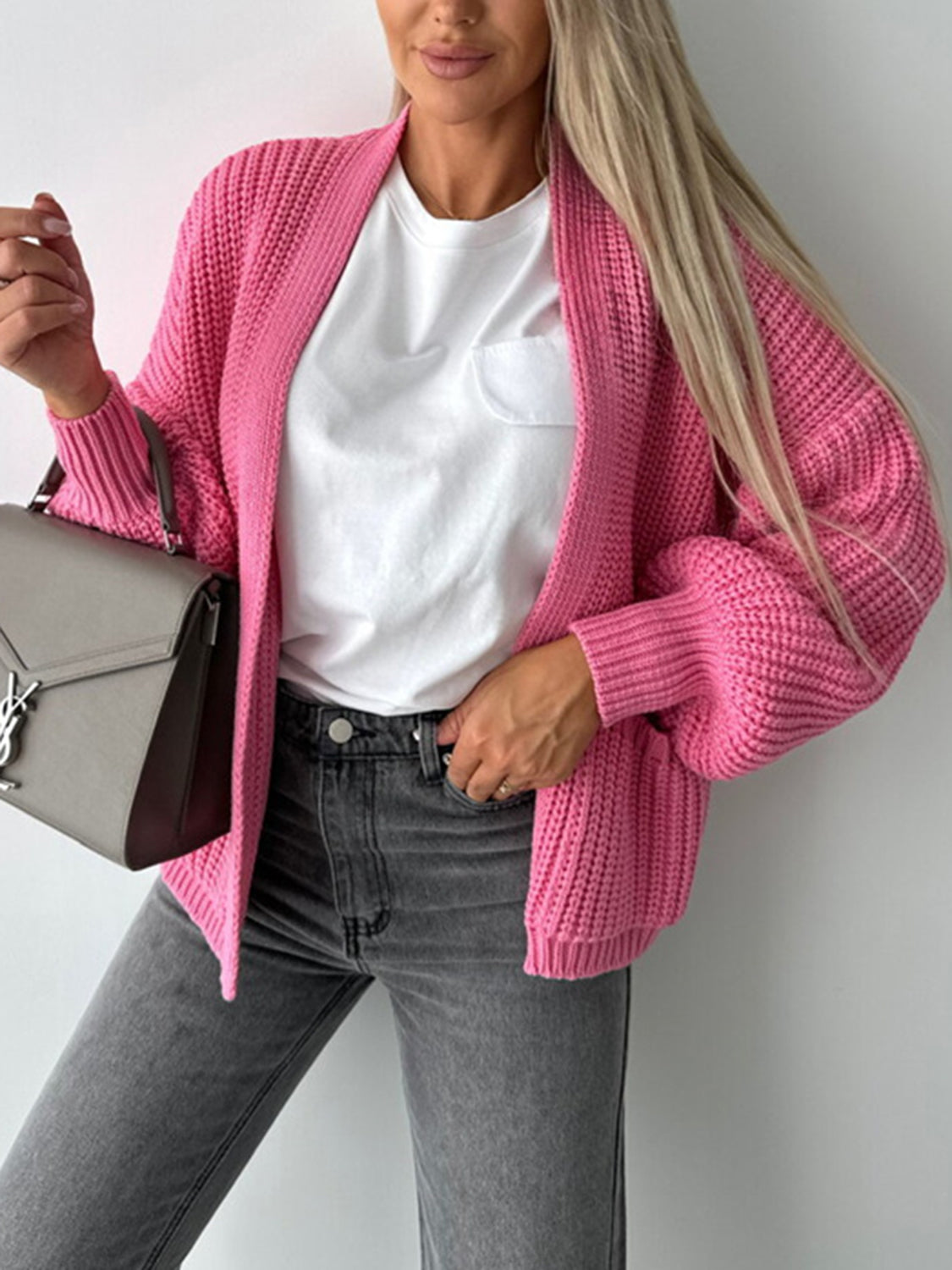 Open Front Dropped Shoulder Cardigan (7)