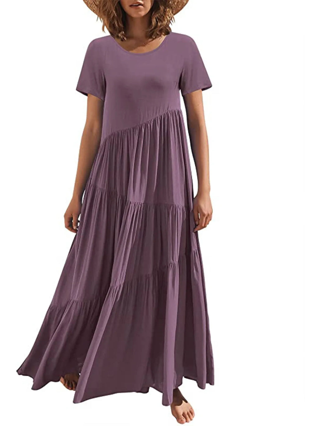 Round Neck Tiered Ruffle Maxi Dress (14)