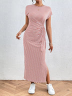 Striped Tie-waist Midi Dress (8)