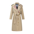 Stripes Double-breasted Trench Coat British Slim Waist variant CJNSWTFY01117-Honey color-XL|CJNSWTFY01117-Honey color-L|CJNSWTFY01117-Honey color-S