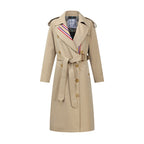 Stripes Double-breasted Trench Coat British Slim Waist variant CJNSWTFY01117-Honey color-XL|CJNSWTFY01117-Honey color-L|CJNSWTFY01117-Honey color-S