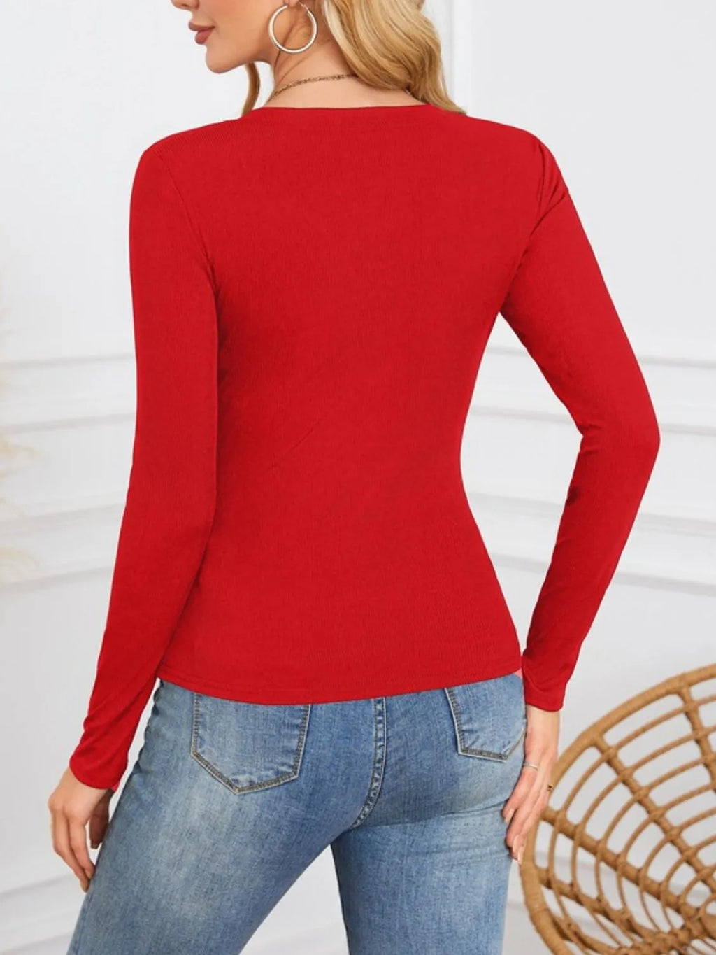 Notched Long Sleeve T-shirt (6)