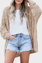 Openwork Open Front Long Sleeve Cardigan (26)