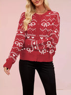Bowknot Pattern Knit Cardigan (14)