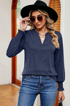Notched Lantern Sleeve T-shirt (14)