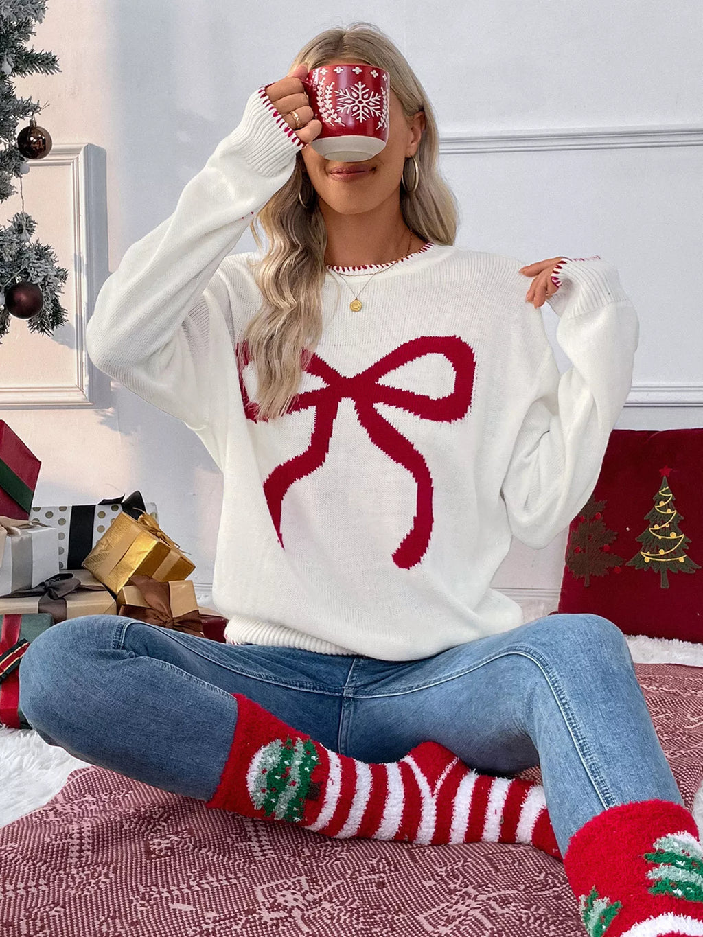 Bow Round Neck Sweater (4)