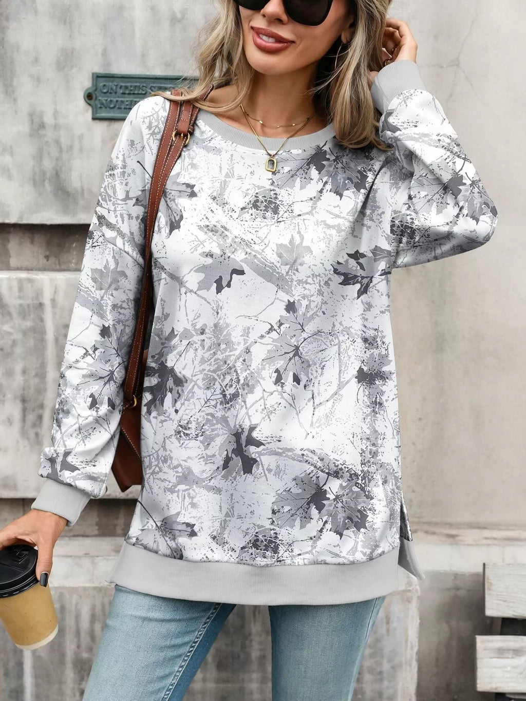 Camouflage Print Crewneck Sweatshirt (9)