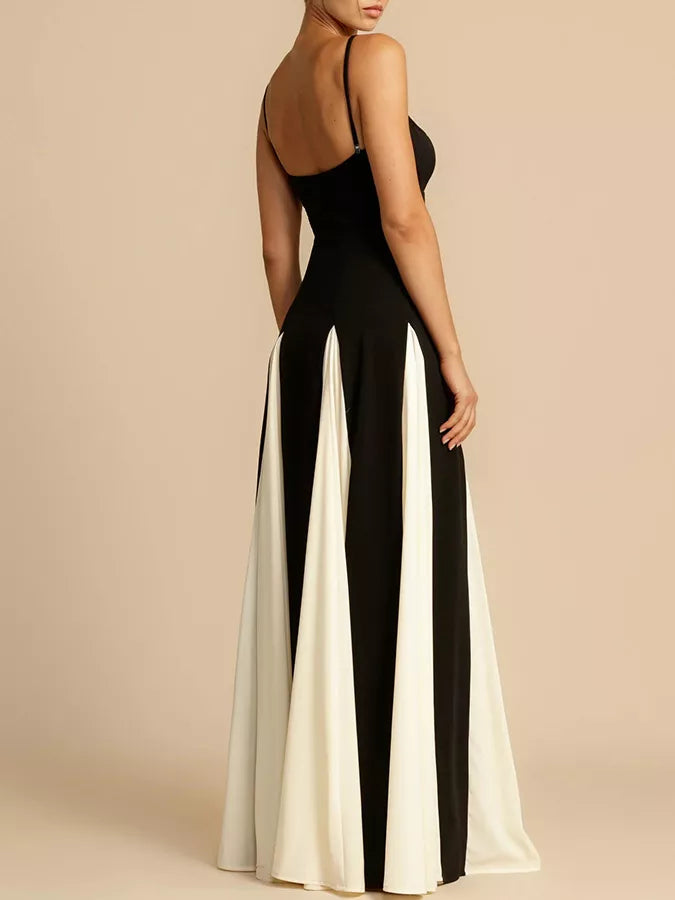 Two-tone Flowing Maxi Dress (5)
