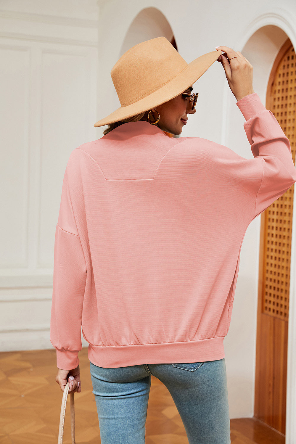 Half-zip Dropped Shoulder Sweatshirt (12)