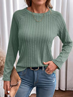 Textured Knit Long Sleeve T-shirt (13)
