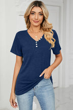 V-neck Short Sleeve T-shirt (15)